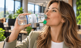 Circulaire waterfles drinken op kantoor