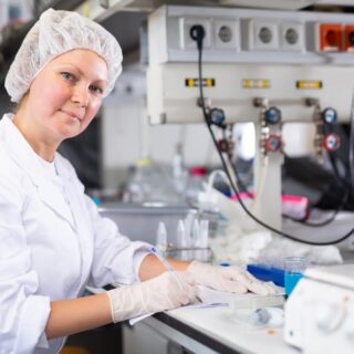Female,Scientist,Engaged,In,Research,In,Chemical,Laboratory,Noting,Results